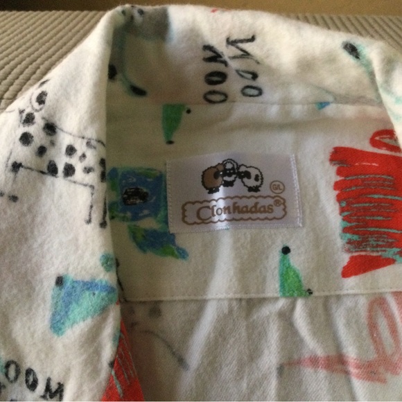 Clonhadas 100% Cotton Flannel Pajamas Set Dog Print - NEW! Size L - Picture 6 of 9